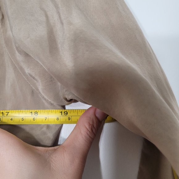 Jean Paul Barlin Tan Double Breasted Silky Neck Tie Long Sleeve Belted Jacket - Picture 13 of 13